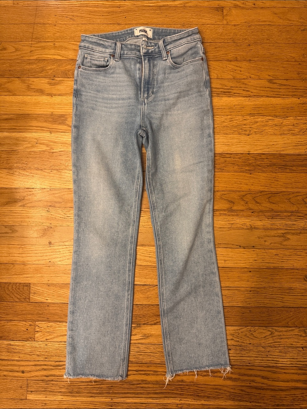 Paige Cindy Light Wash Straight Jeans - Women's Light Blue Denim